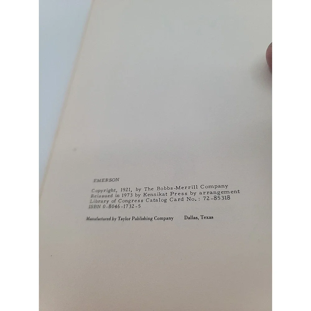 Samuel McChord Crothers Ralph Waldo Emerson Hardcover 1973 Reissue Ex Con No DJ